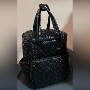 Black Quilted Diaper Bag